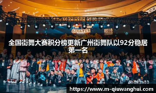 全国街舞大赛积分榜更新广州街舞队以92分稳居第一名